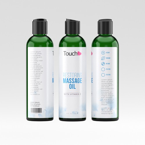 Touch Massage Oil Label Design Contest Design by eolinart