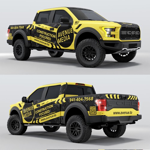 Need A Powerful / Aggressive Construction-Focused Wrap For Our Ford Raptor! Design réalisé par adelea