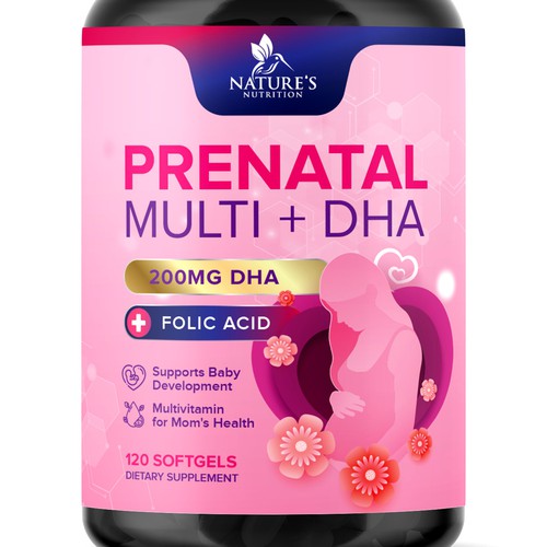 Prenatal Vitamins Label Design needed for Nature's Nutrition Ontwerp door TUNSAY