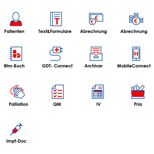 Create 22 software icons for medical software Design by JhEign