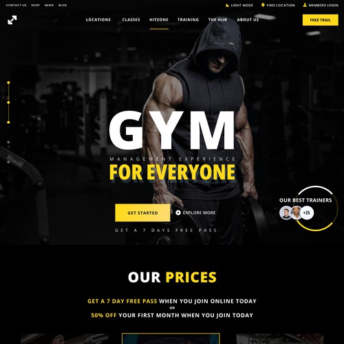 Design homepage and location page for Gym website Design by Mohammad Kashif