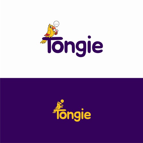 Design di Design Tongie's brand which is an A.I. boosted, language teaching mobile app di Logood.id