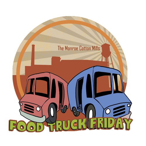 ONE OF THREE CONTESTS!!! FOOD TRUCK FRIDAY LOGO FOR MONROE COTTON MILLS Design by pinkyjade