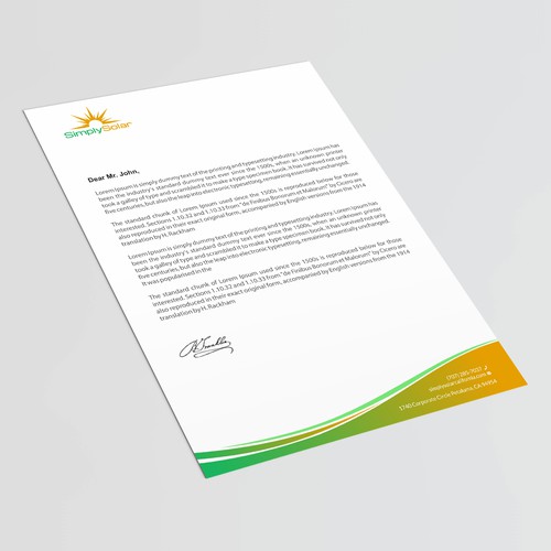 "Renewable Energy Company Letterhead" Design réalisé par thinkweb art