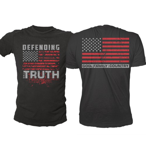 Develop a patriotic shirt that represents: The individual patriot, God, Family, Country Design by -Diamond Head-