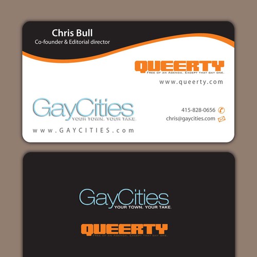 Create new business card design for GayCities, Inc., which runs Queerty.com and GayCities.com,  Design por Zewal
