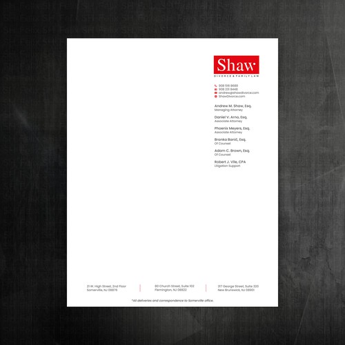 Letterhead for Divorce & Family Law Firm; Modern, Minimalist, Conservative Design Design by Felix SH