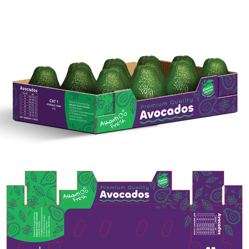 Avocado export box design Design by ErenMalcok