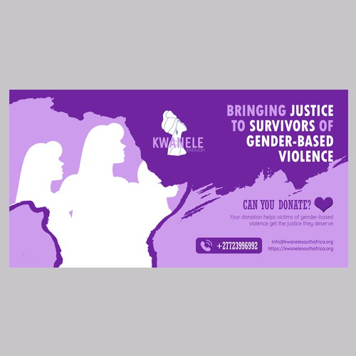 99d NONPROFIT WINNER: Design a fundraiser banner to appeal to donors to support survivors of GBV Design by Wisden