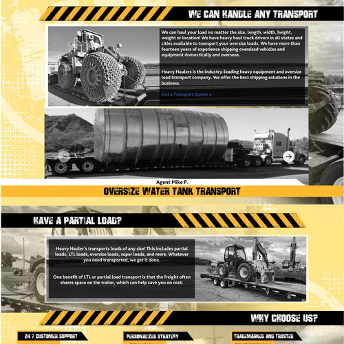 Strong Homepage Design Needed For Tough Heavy Haul Website Design by scitex