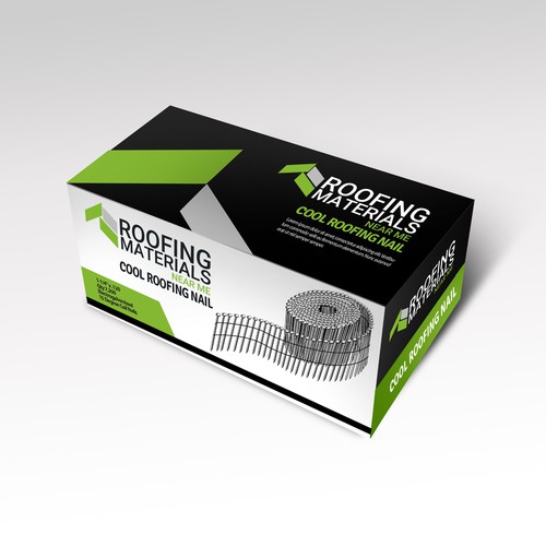 Completely new product package design for nails in the roofing industry. Design by pmAAngu