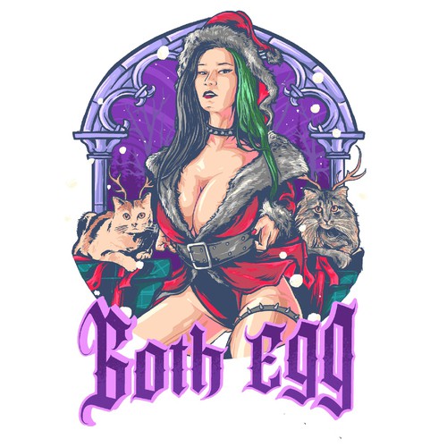 Goth Egg Christmas Merch Design by Klasikohero