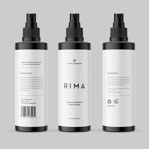 Minimalist Label for a luxury brand of cosmetic brush washes Design by hamdanas