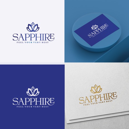 Sophisticated logo for high end medspa incorporate a ‘jewel/gem’ looking image in a tasteful way. Design by Tara✏️