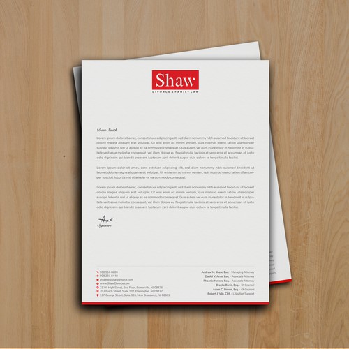 Letterhead for Divorce & Family Law Firm; Modern, Minimalist, Conservative Design Design by muaz™