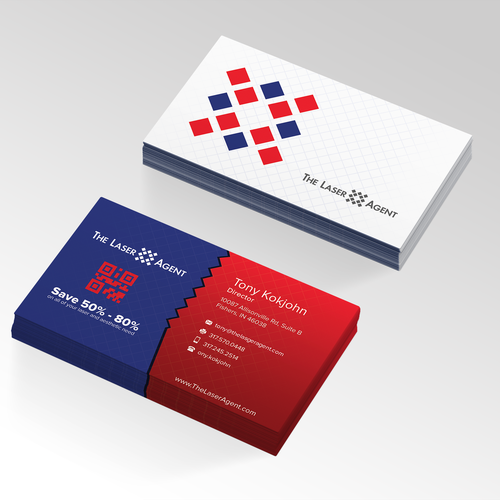 Create a modern, memorable business card for The Laser Agent! Design by MEZZOUR F