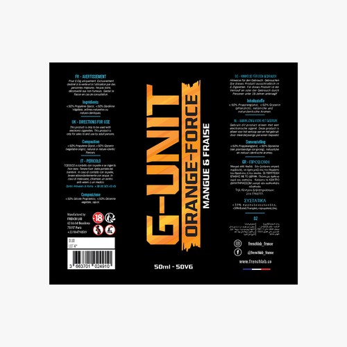 G-UNIT Eliquid need his new label Design by Byteripper