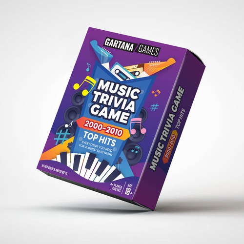 Create a packaging design for a music trivia game Design by JavanaGrafix