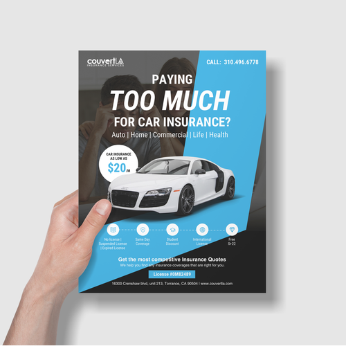 Auto Insurance Flyer( English and Spanish ) Design by Zarabrook