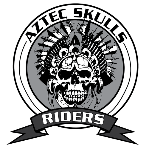 Aztec skull riders motorcycle club needs logo for patch, letters need to be  separated and around the logo | Logo design contest | 99designs