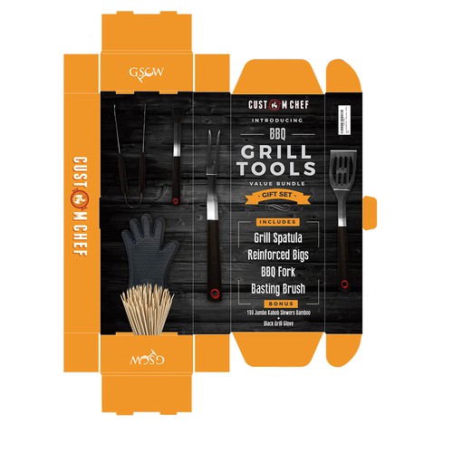 Custom BBQ Grill Tools Package - New Brand. Your help needed! Diseño de IdeaplaneStudio ✅