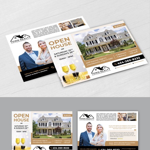 Open House Flyer - Champaign and Snacks! Design by Sanskruti Graphic