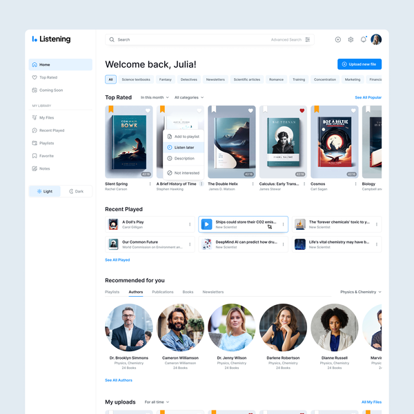  Web App Redesign - Discovery Platform for Listening to Content.