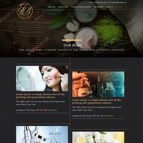 Black & gold themed website design Diseño de sandy#ogma