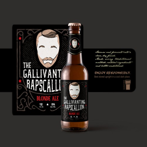 "The Gallivanting Rapscallion" beer bottle label... Diseño de _fra_