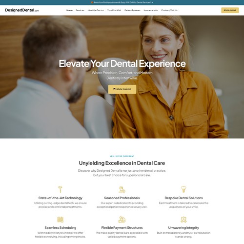 Home page for dental practice Design by keilaMaria