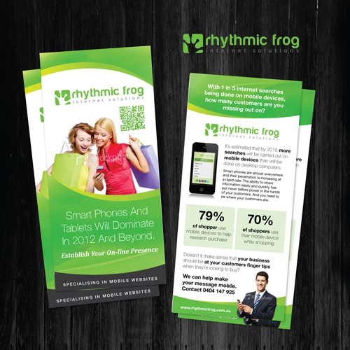 New postcard or flyer wanted for Rhythmic Frog Internet Solutions Design by rumster