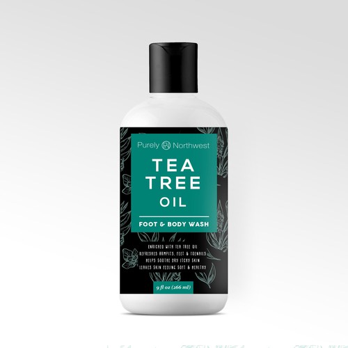 Updated Tea Tree Body Wash Label Design réalisé par bow wow wow