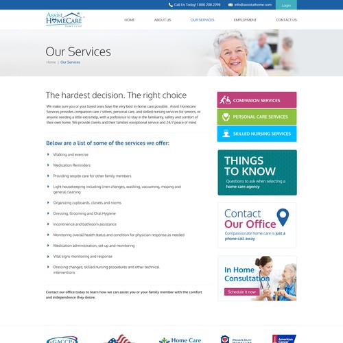 Home Care Website Design Needed!!! Web page design contest