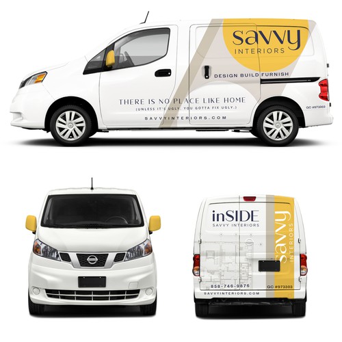 Design build furnish firm needs cool luxury sleek modern Van wrap Réalisé par Hey Mad´esigns⚡