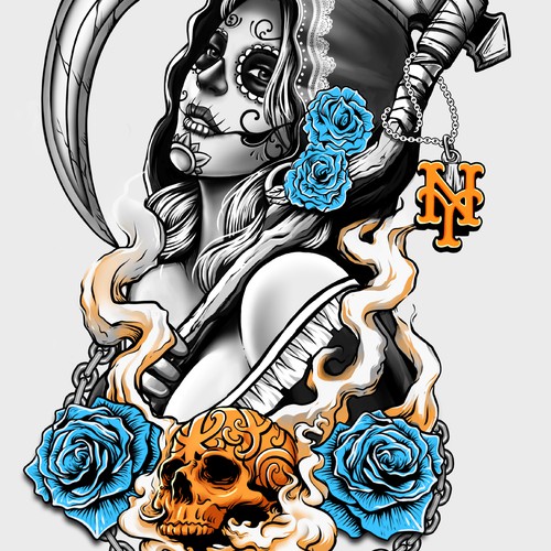 Sugar skull grim reaper tattoo, Tattoo contest