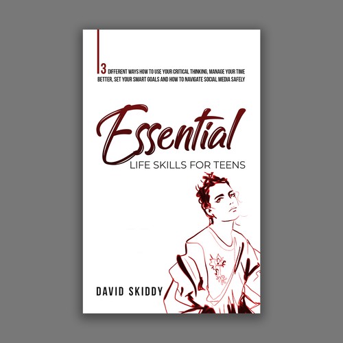 A powerful ebook cover for Essential Life Skills For Teens Design by The Cloud Digital