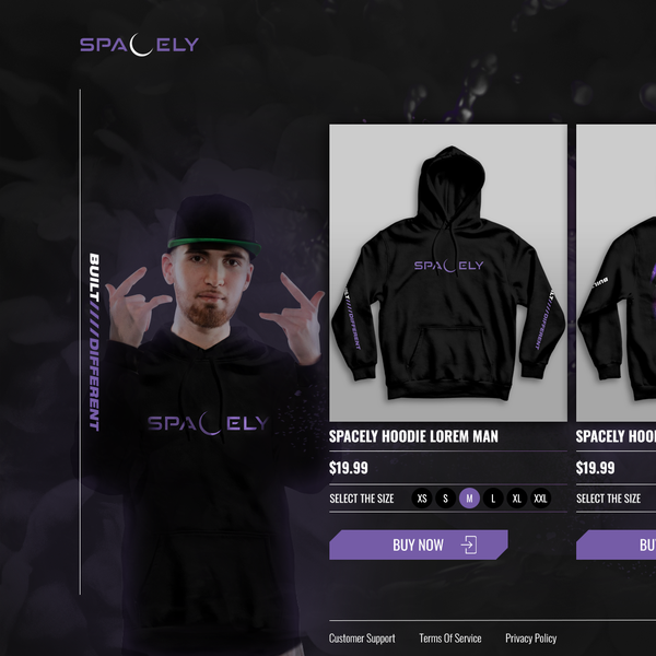 Design by ervinn titled "Landing page for a hoodies shop"