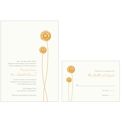 Letterpress Wedding Invitations Design by Katie Fritz