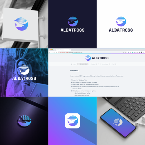 Create a logo for Albatross, a database migration tool. Design by m.alvn™