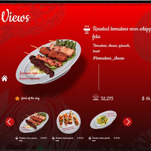 DIGITAL MENU FOR RESTAURANTS (IPAD FORMAT FOR RESTAURANT PATRONS) Design by David©S