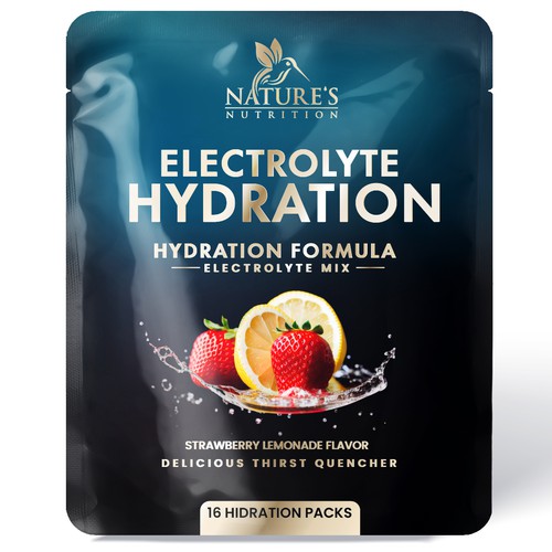 Refreshing Hydration Electrolytes Design Needed for Nature's Nutrition Design by Davi Giolo ★