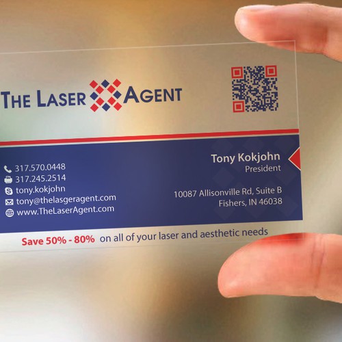 Create a modern, memorable business card for The Laser Agent! Design by Tcmenk