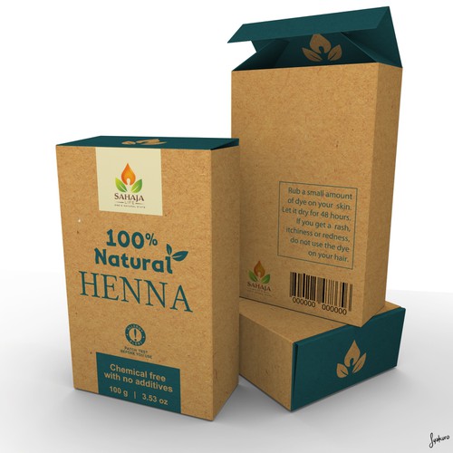 Create a simple, clean, natural looking box design for an organic hair dye powder Design by syakuro