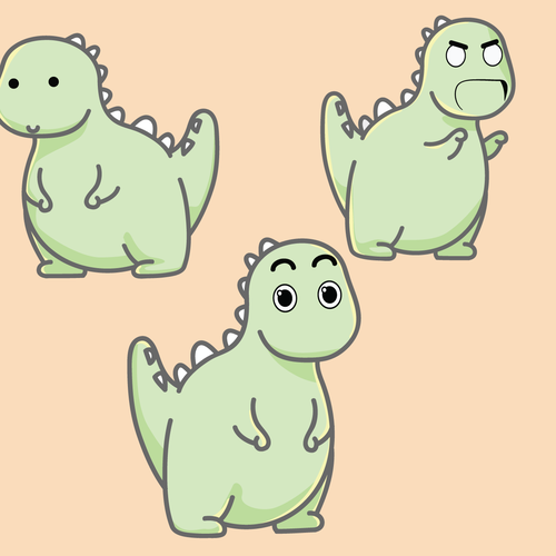 draw a cute T-REX icon/mascot Design by gabug