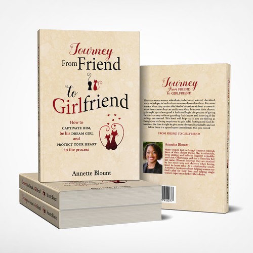 Design a book cover that is fun and playful to help single women experience love beyond friendship Design by Rubii