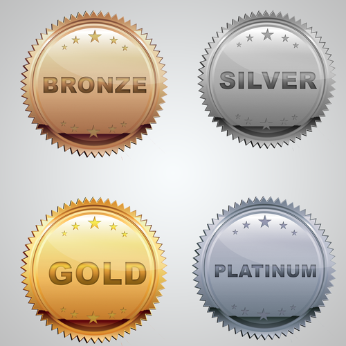 Subscription Level Icons (i.e. Bronze, Silver, Gold, Platinum) Design by dicomes