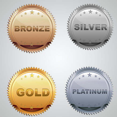 Subscription Level Icons (i.e. Bronze, Silver, Gold, Platinum) Diseño de dicomes