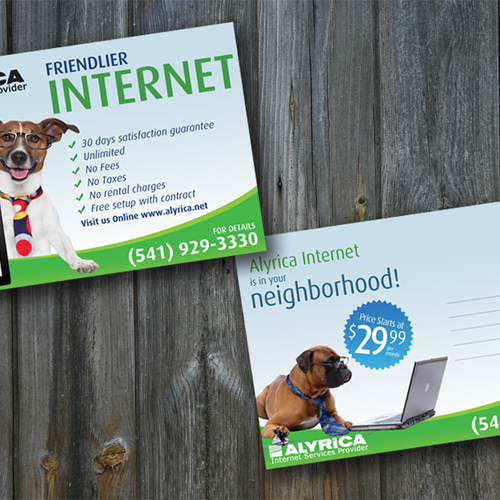 Create a new internet access advertising postcard Design by chai^o