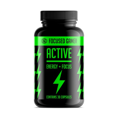 Create a Captivating Product Label Design - Focused Gamer supplement Integrating Gaming + the brain Design by Barksanity10