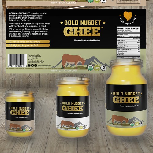Download Create A Captivating Jar Label For Gold Nugget Ghee Product Packaging Contest 99designs